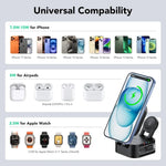 3-in-1 Retractable Magnetic Wireless Charger — Fast Wireless Charging