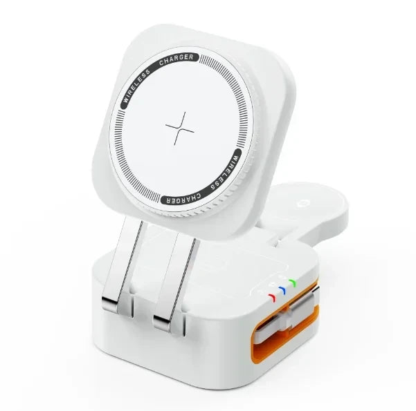 Cargador Magnético Inalámbrico Retráctil 3-en-1 — Carga Rápida sin Cables